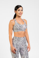 Set fitness bustiera si colanti Progressive Easy Fit White Animal Print